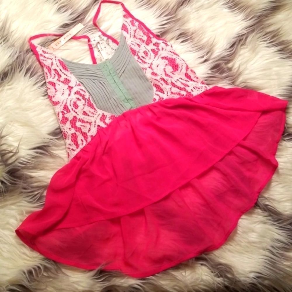 EKKLESIA BOUTIQUE HIGH LOW CORSET BUST FLOWY TANK